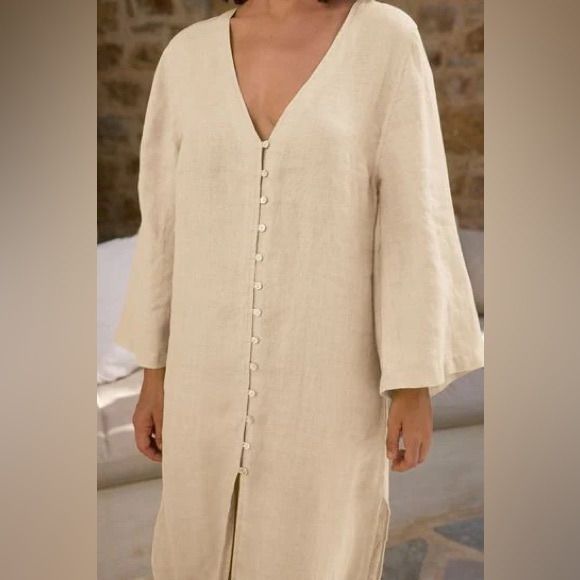 NEXT LINEN SHIRT DRESS- BNWT - SIZE14 - Picture 2 of 8
